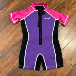Sporti pink/purple nylon short sleeve wetsuit